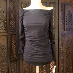 Maeve ruched off-shoulder long sleeve top Med NWT